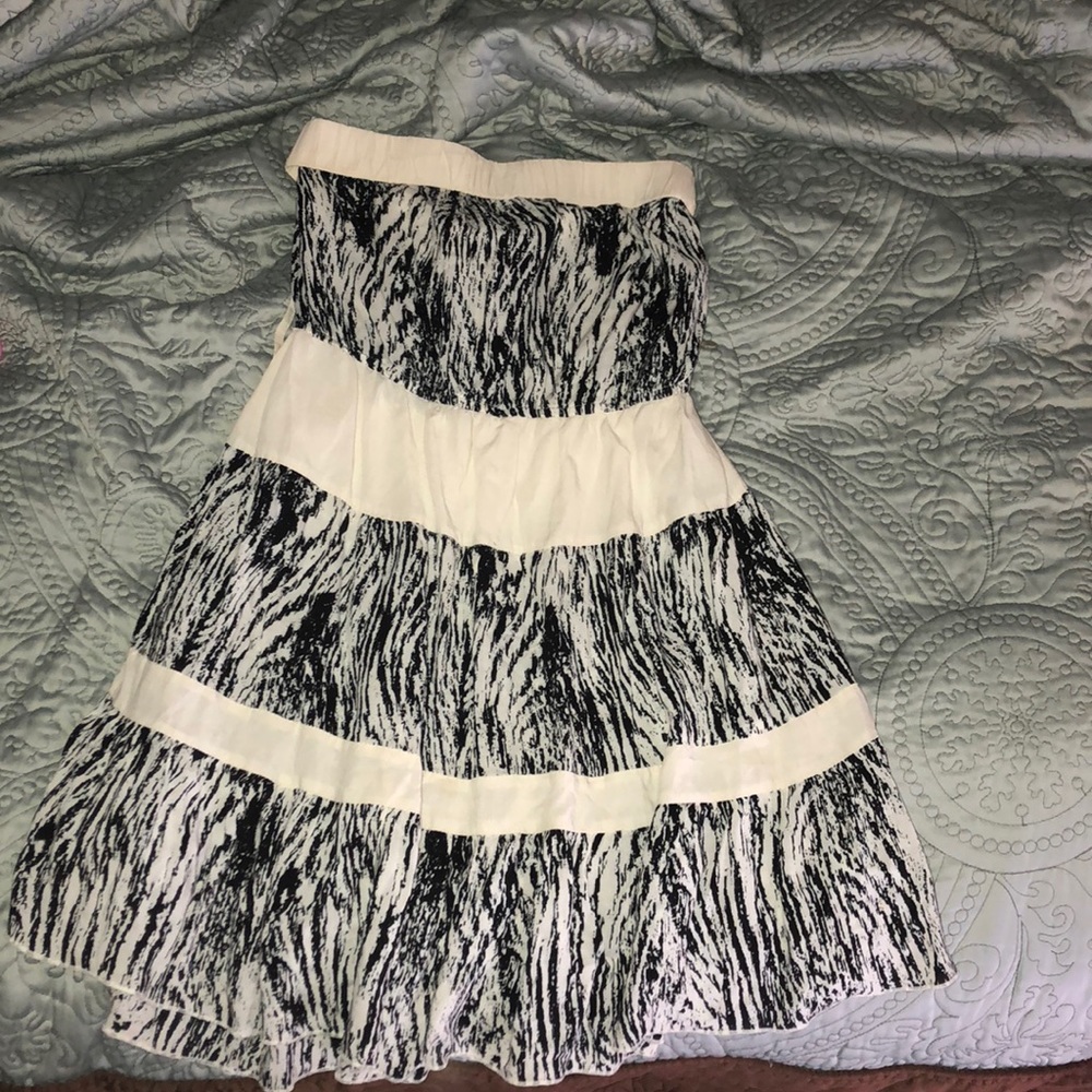 Zebra Print Strapless Dress